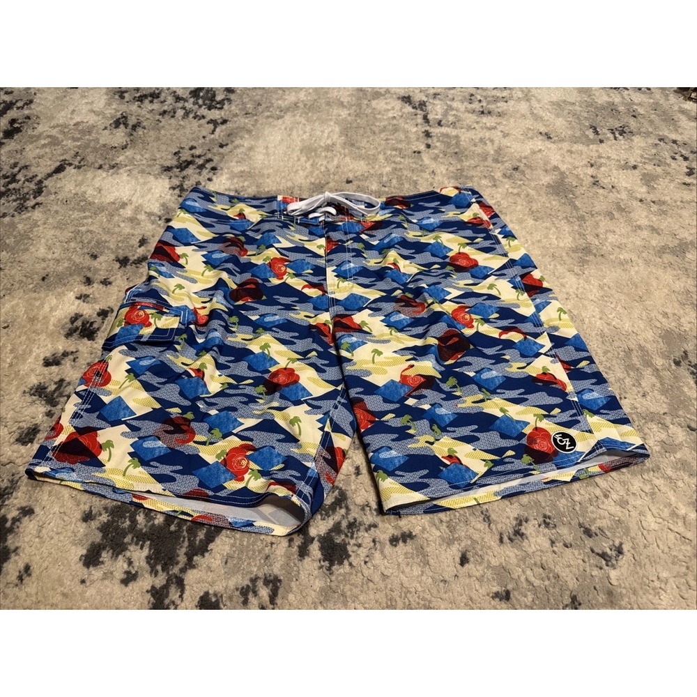 Ezekiel Boardshorts sz 38 Men's Swim Trunks Shorts Multi-Color